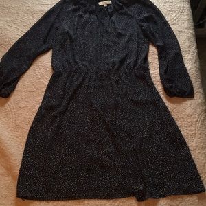Ann Taylor LOFT Casual Dress-Navy Polka Dot